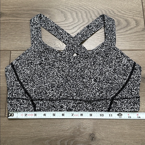 Lululemon All Sport Splatter Reflective Sports Bra Black White Size 10 - Picture 5 of 7